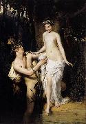 Joseph-Desire Court Une jeune fille venant trouver le fleuve Scamandre ou Nymphe et Faune au bain oil painting